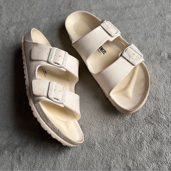 Birkenstock Shoes - Birkenstock Arizona EVA Essentials Waterproof Slide Sandal White Beach Narrow 40